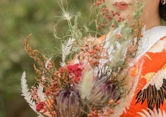 スリフトのブライダルオーダー制作和装用ブーケ